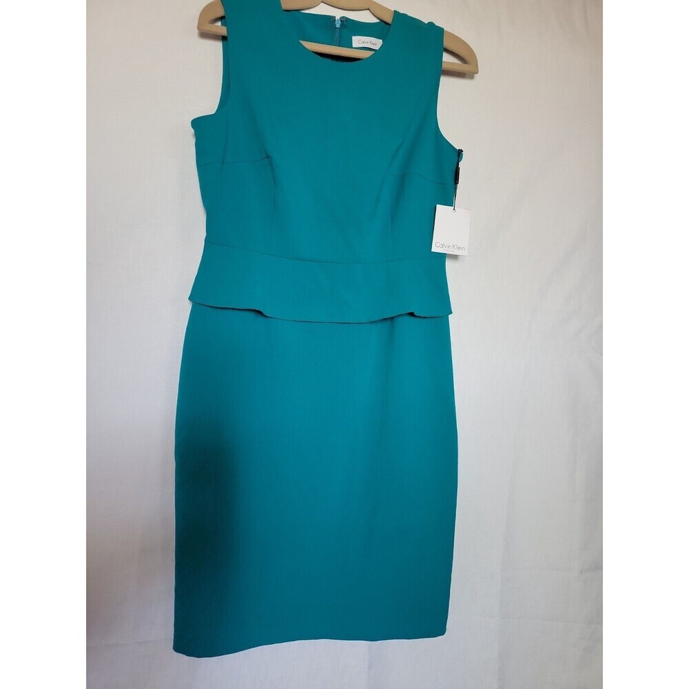 Calvin Klein Sleeveless Sheath dress With Peplum Waist Detail Lag Lagon Size 8